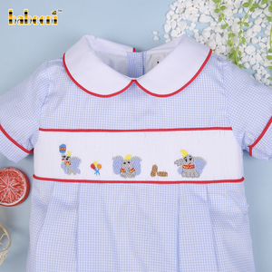 Combinaisons de luxe pour bébés garçons à motifs géométriques élégants, vêtements de détente, fermeture à boutons, broderie artisanale personnalisée OEM/ODM - BB2865 - Product Image 3