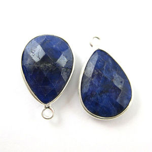 Pendentif saphir bleu breloque 13X18MM pierre précieuse taillée à facettes 925 argent Sterling prix de gros pendentif saphir naturel pour cadeau - Product Image 2