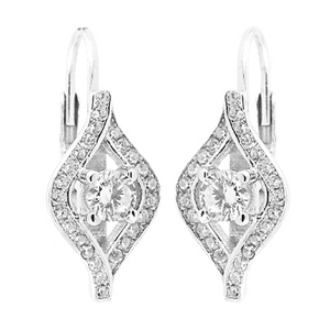 Fancy Marquis Shaped Cubic Zircon Earring 925 Solid Sterling <b>Silver</b> Earring Fashion Studs Earrings Jewellery Gift - Product Image 1