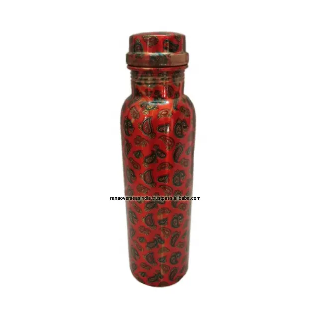 Fabulous Fancy Design rote und schwarze Farbe Kupfer Wasser flasche für gesundes Leben Hersteller & Exporteur aus Indien