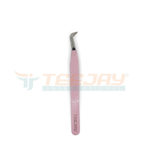 แหนบต่อขนตาปลอม,เครื่องมือยกขนตาปลอมเคลือบผงสีชมพูอ่อน - Product Image 6