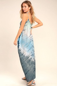 Ropa personalizada para mujer, maxivestido sin mangas con tinte anudado, sin espalda, novedad de 2021 - Product Image 2