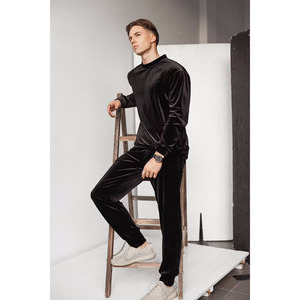 Factory Direct Custom <b>Velour</b> Sweatsuit for <b>Men</b> Plain Velvet <b>Tracksuits</b> Wholesale Air Shipping Available - Product Image 2