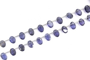 หินไอโอไลต์ธรรมชาติเกรด AAA ลูกปัด Briolette ทรงไข่เหลี่ยมเพชรพลอยสีฟ้าทำด้วยมือเครื่องประดับขายส่ง - Product Image 2