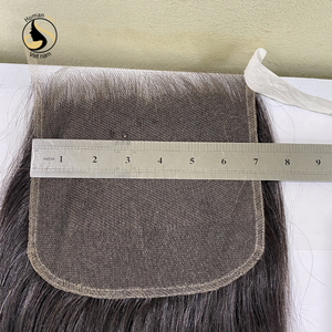 Cabello Natural liso 100% Vetnamese, pelo sin procesar, doble estiramiento, transparente, cierre de encaje suizo HD - Product Image 5