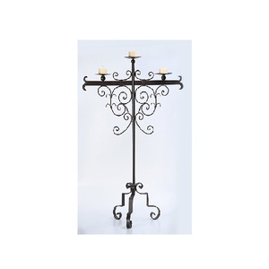 Bougeoirs en fer pour mariage, support votif en verre - Product Image 1