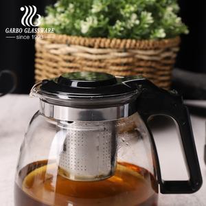 Ensemble de 5 tasses à thé en verre résistant à la chaleur avec couvercle en PP, théière à café avec infuseur et couvercle en acier inoxydable 304, pots à thé à <span class=keywords><strong>infusion</strong></span> - Product Image 4