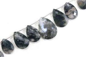 Ensemble de 13 pièces de perles de briolette en forme de poire à facettes en quartz solaire naturel pour la fabrication de bijoux de bracelet et de collier à bricoler soi-même - Product Image 2