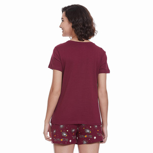 Conjunto de verano para mujer, camiseta informal con pantalón corto, talla grande, para dormir - Product Image 2