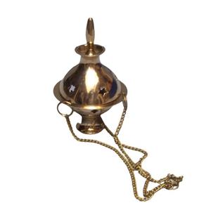 Artisanat suspendu en laiton sculpté brûleur de charbon de bois d'encens et Lobandaan suspendu encensoir chambre arôme décor à la maison - Product Image 5