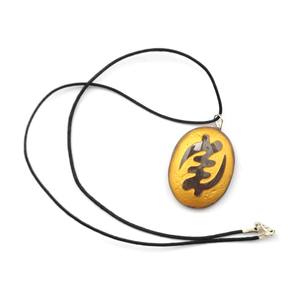 Guérison Doré Ovale Forme Naturelle Reiki Pierre Pendentifs Mascotte Style Fengshui - Product Image 1