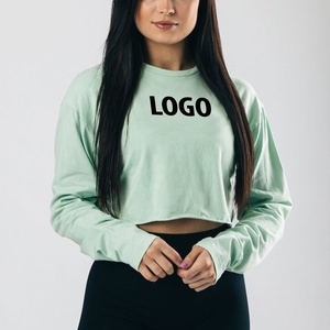 Camiseta holgada personalizada para mujer, lisa, informal, 100% algodón, con manga larga. - Product Image 2