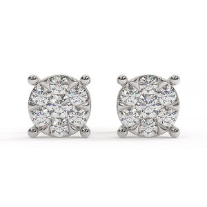 Boucles d'oreilles en or blanc 10 carats de qualité supérieure pour femmes exclusivement auprès de vendeurs et fabricants indiens - Product Image 1