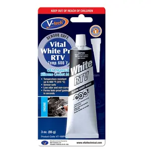 VT-168P Vital White Pro RTV 100% Neutral Silicone Sealant Oxime High Temperature 85g