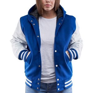Veste universitaire unisexe ajustée de qualité supérieure pour homme MS, style bomber, en coton, col montant, fermeture à boutons recouverts - Product Image 5