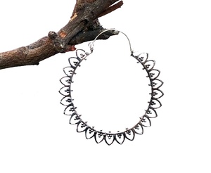 Antiguo oro plata gitana Tribal indio étnico aro cuelgan pendientes de Mandala Boho - Product Image 3