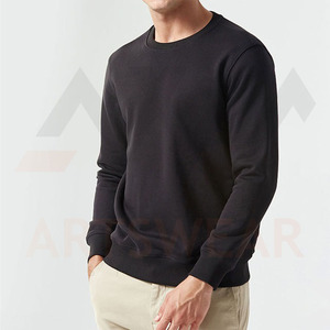 Sweat-shirts personnalisés à col rond brodés, prix de gros, pull-over 100% coton molletonné, couleur unie, vêtements d'hiver de haute qualité - Product Image 1