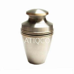Urna Funeraria Atiqco de Latón Macizo Color Gris Metálico, Estilo Americano, Diseño Moderno - Product Image 5