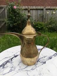 คุณภาพสูงสีทองทองเหลืองหม้อกาแฟ Dallah สำหรับชาและกาแฟสำหรับบ้านและร้านอาหาร - Product Image 4