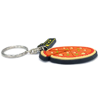 Colgante creativo de Pizza de simulación, llavero de PVC suave