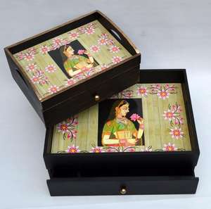 สติกเกอร์ตกแต่งหลากสีสัน พร้อมถาดไม้เคลือบเงา ถาดเสิร์ฟ ถาดตกแต่ง - Product Image 4