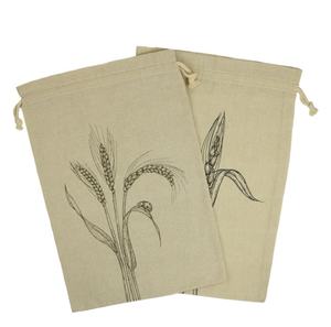 Pochette à cordon en coton biologique personnalisée pour l'alimentation pour l'achat de cadeaux - Product Image 1