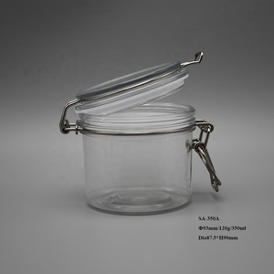 Wide Mouth Hermetic 350ml PET Plastic <strong>Black</strong> Tea Round Storage Jar <strong>Container</strong> With Lid Airtight Food Jar Copper Swing Top - Product Image 3