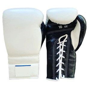 Gants de boxe Pro Meilleure vente de cuir de combat mélangé avec lacets couleur personnalisée 8oz 10oz 12oz 14oz 16oz vente en gros OEM personnalisé - Product Image 6
