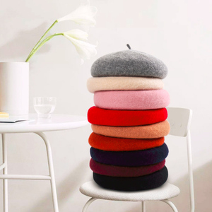 Chapeau béret d'<span class=keywords><strong>hiver</strong></span> en laine feutrée personnalisé pour femmes vente en gros - Product Image 1