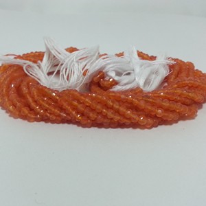 สายลูกปัดพลอยคาร์เนเลี่ยนธรรมชาติ4มม. แบบเหลี่ยมเพชรพลอยหลวม - Product Image 1