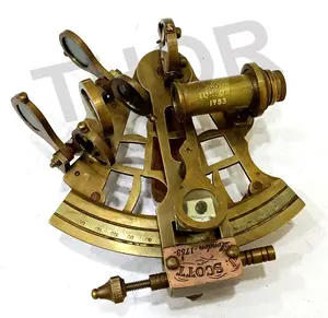 Nautical Sextant ทองเหลืองโบราณสำนักงานและวิทยาลัยไม้กล่องสะสมหมายเลข - Product Image 1