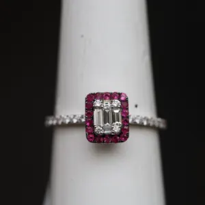 Natural Pink Sapphire Gemstone Ring 14k White Gold Certified Real Diamond Wedding Engagement Ring Latest Designer 2024 Rings