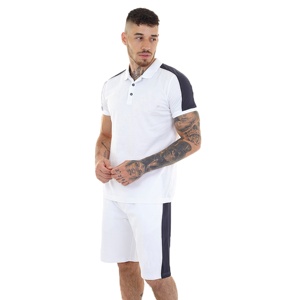 Tenue de jogging pour hommes, ensemble deux pièces 100% coton, t-shirt et short avec logo imprimé personnalisé, collection d'été - Product Image 1