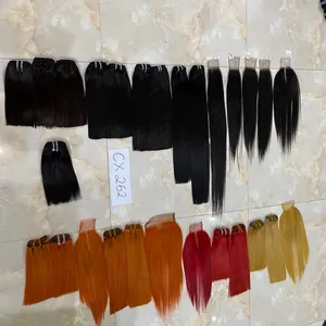 23พฤศจิกายนสีร้อนสำหรับคริสต์มาส! มัดผมมนุษย์กระดูกเรมีราคาถูกพร้อมที่ปิด - Product Image 1