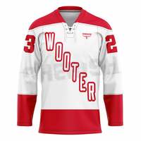 Camiseta de Hockey sobre Hielo al por Mayor, 100% Poliéster, Alta Calidad, Nombre del Equipo Personalizado, Impresión por Sublimación, Servicio OEM, Nuevo Estilo 2024