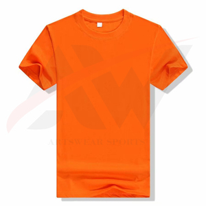 Orange couleur Gym Fitness à manches courtes vêtements pour hommes t-shirts haute qualité O cou coton Polyester été respirant homme t-shirt - Product Image 3