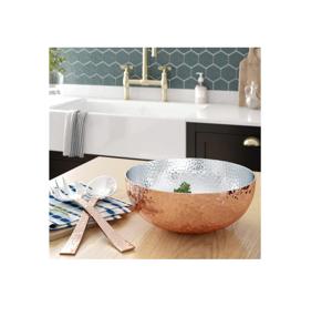 Bol de service en acier inoxydable 100% pur avec imprimé, 1 pièce martelé, bol à soupe pour la cuisine et la table à dîner - Product Image 5