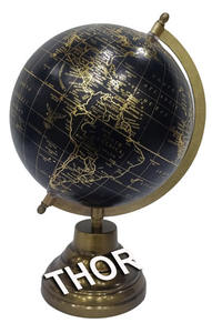 Carte du monde nautique Couleur noire Décor de table de bureau rotatif Ensemble de 3 avec base en aluminium pour la maison et l'éducation Globe mondial - Product Image 6