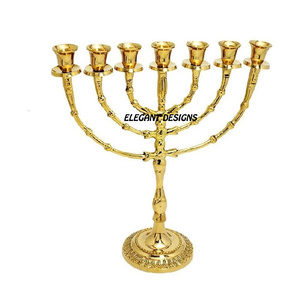 Bougeoir Menorah en laiton fait à la main de haute qualité Design Unique église argent décoration d'événement indien meilleur vendeur autre - Product Image 3