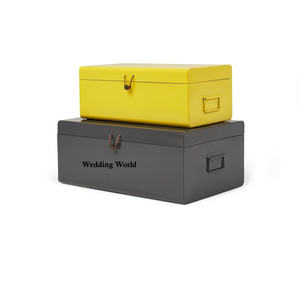 Juego de dos cajas de maletero de metal, caja de almacenamiento de diseñador de primera calidad hecha a mano, caja de maletero de hierro al por mayor con estilo clásico - Product Image 3