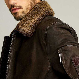 2022 hiver haute rue Style hommes décontracté Faux cuir Bomber veste grande taille épaissir chaud polaire pour l'extérieur avec fourrure - Product Image 3