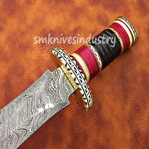 Double Edge 13 inches Custom <b>Hand</b> Made Damascus Hunting Knife Amazing Art <b>File</b> Work (smk1389) - Product Image 3