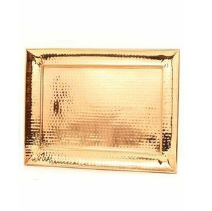 Bandejas de Metal para servir en el desierto, bandeja decorativa con asas de aluminio, dos tonos terminados, dorado y níquel, la más vendida - Product Image 2