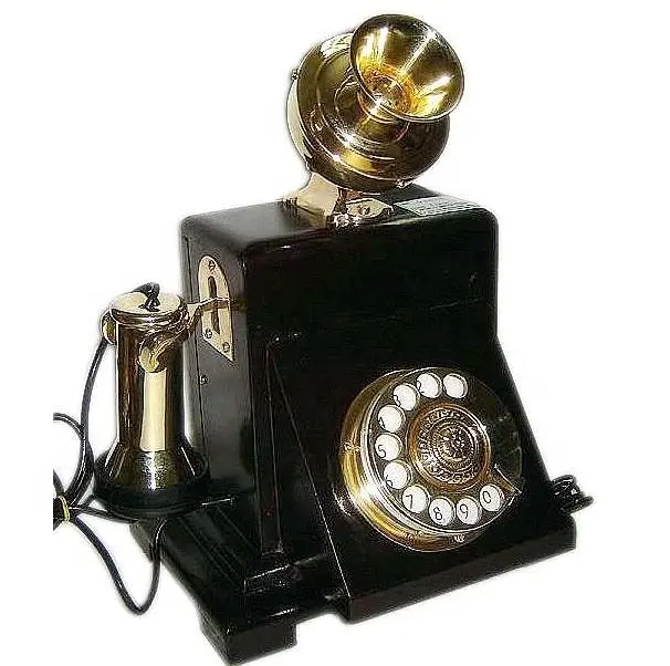 Antika telefon eski model eski tip model ahşap ve metal ürün birçok kategori ekli açıklaması