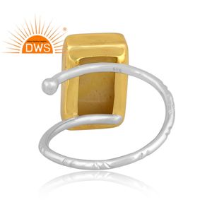 Fine Sterling <b>Silver</b> Natural Yellow <b>Opal</b> Gemstone Stackable <b>Ring</b> For Women Jewelry Manufacturer - Product Image 2