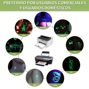 Fabrica profesional de papel de tatuajes que <span class=keywords><strong>brilla</strong></span> en la <span class=keywords><strong>oscuridad</strong></span> para cualquier impresora láser o de inyección de tinta - Product Image 3