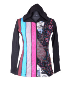 Multidesign Patchwork Razorcut BOHEMIAN LADIES HOODIE CSWJ 431 - Product Image 1