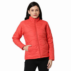 Veste longue doudoune d'hiver pour femme avec doublure en nylon à fermeture éclair respirante remplie de coton imprimé-en vente! - Product Image 3