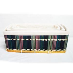 Juego de cestas de almacenamiento de ropa de bambú hechas a mano de minorías étnicas de Vietnam artesanías de bambú especiales ecológicas - Product Image 1