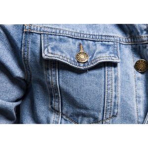 Chaquetas de moto de mezclilla azul con bordado personalizado a la moda para hombre, de talla grande, estilo informal, temporada de invierno, soporte con cierre de cremallera - Product Image 5